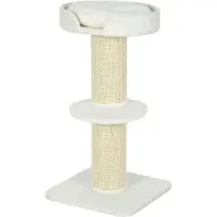 Kein Hersteller Arbre à chat de 91 cm, avec panier, plateforme, en laine (blanc crème)