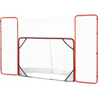 SucceBuy Porte de hockey sur glace avec anti-retour et visée, filet de hockey sur glace de rue en acier, ensemble de portes d'entraînement de hockey sur glace Pro de 72 pouces