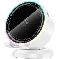 Zimilo Enceinte Bluetooth RGB avec capteur tactile, 1200 mAh, éclairage LED, 5 W, Bluetooth 5.3, USB-C, portable, pour l'extérieur/la voiture/le bureau, blanche
