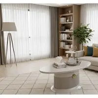 AEA Table basse de style moderne avec des touches dorées pour votre salon