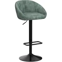 StarTech.com Tabouret de bar - Réglable en hauteur - Pivotant à 360° - Tissu respirant et anti-taches - Repose-pieds - Structure en métal - Assise rembourrée - Vert