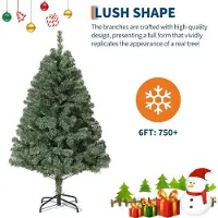 StarTech.com Sapin de Noël artificiel - 183 cm (6 ft) - Réaliste - Fourni et bien ramifié - Pied métallique - Sans éclairage - Pour la maison et le bureau