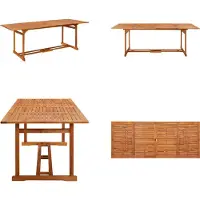 vidaXL Table de jardin 220x90x75 cm Bois massif Acacia - Table de salle à manger - Tables de salle à manger - Tables en bois