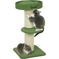 Youjia Arbre à chat 91cm Arbre de jeu avec lit pour chat, plateforme Laine Vert