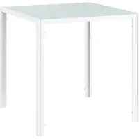 Youjia Table de cuisine carrée pour 4 personnes, table de salle à manger en verre trempé, supporte jusqu'à 80 kg, pour cuisine, salle à manger, 75 x 75 x 75 cm, blanc