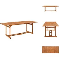 vidaXL Table de jardin à manger 220x90x75 cm en bois massif d'acacia - Tables de jardin