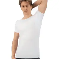Fibershirts Anti Sweat Shirt - - Coussinets d'aisselles cousus - Maillot de corps - Blanc - Col rond - Hommes - Taille M
