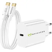 Avizar Mayaxess, chargeur 20 W pour Galaxy A36 + câble USB-C de 1 m, blanc