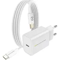 Avizar Mayaxess, chargeur 20 W pour Xiaomi 15 + câble USB-C de 1 m, blanc