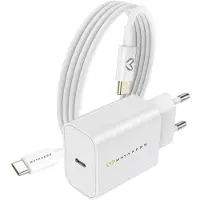 Avizar Mayaxess, chargeur 20 W pour Xiaomi 15 Ultra + câble USB-C de 1 m, blanc
