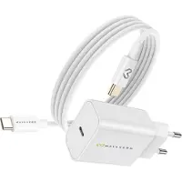 Avizar Mayaxess, chargeur 20 W pour Xiaomi 15 Pro + câble USB-C de 1 m, blanc