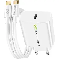 Avizar Mayaxess, chargeur 20 W pour Galaxy A33 + câble USB-C de 1 m, blanc
