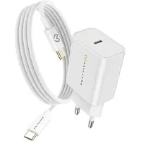 Avizar Mayaxess, chargeur 20 W pour Galaxy Z Flip 6 + câble USB-C de 1 m, blanc