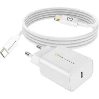Avizar Mayaxess, chargeur 20 W pour Xiaomi 14T Pro + câble USB-C de 1 m, blanc