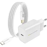 Avizar Mayaxess, chargeur 20 W pour Galaxy Z Flip 7 + câble USB-C de 1 m, blanc