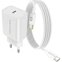 Avizar Mayaxess, chargeur 20 W pour Xiaomi 14T + câble USB-C de 1 m, blanc