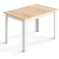 Mondeer Table à manger , 120 x 80 x 75 cm, chêne et blanc