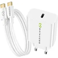 Avizar Mayaxess, chargeur 20 W pour Galaxy A34 + câble USB-C de 1 m, blanc
