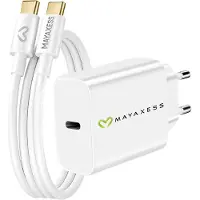 Avizar Mayaxess, chargeur 20 W pour Galaxy Z Fold 5 + câble USB-C de 1 m, blanc