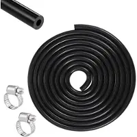 OEM Tuyau flexible en silicone de 3 mètres - Tuyau haute pression flexible pour le transport d'air et d'eau, diamètres 4 mm et 8 mm, 115 PSI - Noir avec colliers de serrage