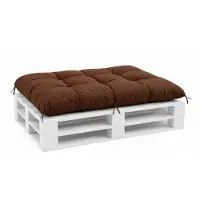 VBChome Coussin pour palettes Euro, pour meubles, pour le jardin et le balcon, 12 couleurs, rembourrage en flocons de mousse, coussin d'assise 120 x 80 cm, marron