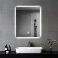 StarTech.com Miroir de salle de bains - Miroir mural avec éclairage LED -tactile - 3 températures de couleur - Intensité réglable - Rectangulaire - 45 x 60 cm
