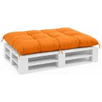VBChome Coussin pour palettes Euro, pour meubles, pour le jardin et le balcon, 12 couleurs, rembourrage en flocons de mousse, coussin d'assise 120 x 80 cm, orange
