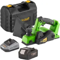 Procraft PE20BLbb Rabot sans fil 20 V 82 mm Brushless + 1x batterie 4,0 Ah + chargeur + coffret