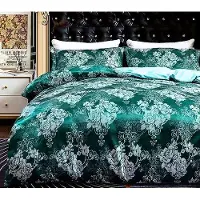 Famanu Couette deux pièces violette à motif floral baroque, avec fermeture éclair et en microfibre, 135 x 200 cm