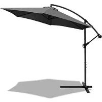 OEM Parasol déporté avec poignée réglable et amovible - Toile 180 g/m² avec protection UV - Hauteur 235 cm - 6 tiges en acier - Housse de protection grise incluse