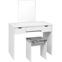 OEM Chambre à coucher - Miroirs modernes - Table - Blanc - Avec chaise - Luxe - Armoire
