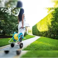 OEM Tuyau d'arrosage flexible en aluminium bleu clair de 45 m, résistant à la corrosion, anti-pliure et facile à transporter