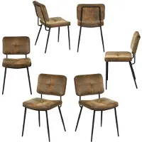 Meubles Cosy : lot de 6 chaises de salle à manger de style industriel en simili-suède – KAROMI