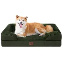 OEM Lit orthopédique pour petits chiens, 89 x 56 x 15 cm, imperméable, antidérapant, lit pour chien à bords surélevés, vert