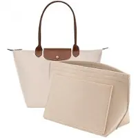 OEM Organisateur en feutre avec plusieurs compartiments, sac de rangement, poche intérieure pour clés et rouge à lèvres, récipient pour l'eau (beige, taille M)
