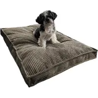 OEM Coussin pour chien en velours côtelé lavable pour grands chiens - Modèle XXL résistant à l'abrasion, 100 x 70 cm, beige foncé
