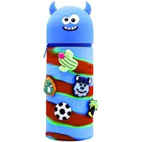 OEM Pochette 2 en 1 en silicone, pochette kawaii à fermeture éclair, pochette à motifs de dessins animés pour l'école et le bureau