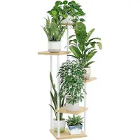 OEM Support de jardin pour plusieurs plantes et fleurs, en métal, 5 niveaux, blanc