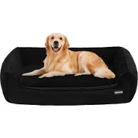 OEM Lit pour chien, banc pour chien, coussin pour chien, tapis pour chien, housse amovible et lavable, noir, 110 x 86 x 26 cm