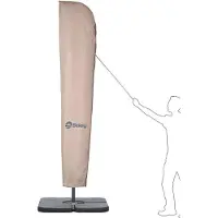 Markenlos Housse de protection pour parasol de plage - Résistante aux UV et imperméable - 265 cm - Marron