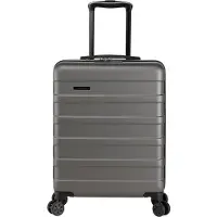 Markenlos Valise à 4 roues à coque rigide - Valise légère avec fermeture à combinaison, 40 L - Gris - 55 x 40 x 20 cm