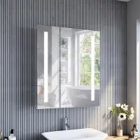 OEM Miroir avec éclairage LED, largeur 60 cm, en acier -tactile sans fil, design à charnières