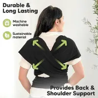 Famanu Porte-bébé extensible noir, pour les nouveau-nés jusqu'à 3 ans