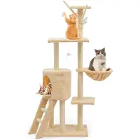 OEM Arbre à chat avec maison et hamac, stable et résistant, structure d'escalade pour chats