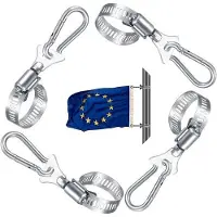OEM Supports de fixation pour mât de drapeau - Acier inoxydable - 4 pièces