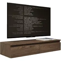Selsey Bemmi Slim - Meuble TV suspendu à 2 portes, aspect bois noyer du Wisconsin, 100 cm