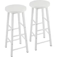 OEM Tabouret de bar - Hauteur 71 cm - Blanc - Ensemble de 2 tabourets - Meubles de cuisine - Tabouret de bar sans dossier - Aspect bois