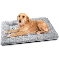 OEM Lit pour chiens de grande et moyenne taille - Coussin lavable - 90 x 60 cm - Ultra-doux - Gris avec fond antidérapant