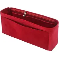 OEM Portefeuille en daim, forme de sac à main, rouge, fin, grand modèle en daim souple