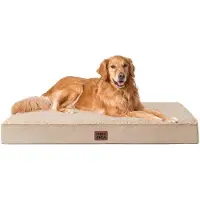 OEM Lit orthopédique pour grands chiens XL, 112 x 81 x 9 cm, coussin moelleux lavable, matelas pour canapé, kaki